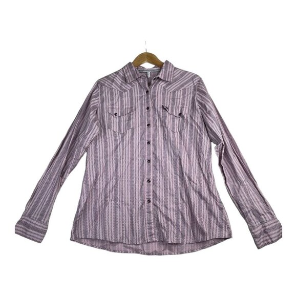Cinch Womens Pearl Snap Long Sleeve‎ Shirt size XL Purple/Lavender - Picture 1 of 8